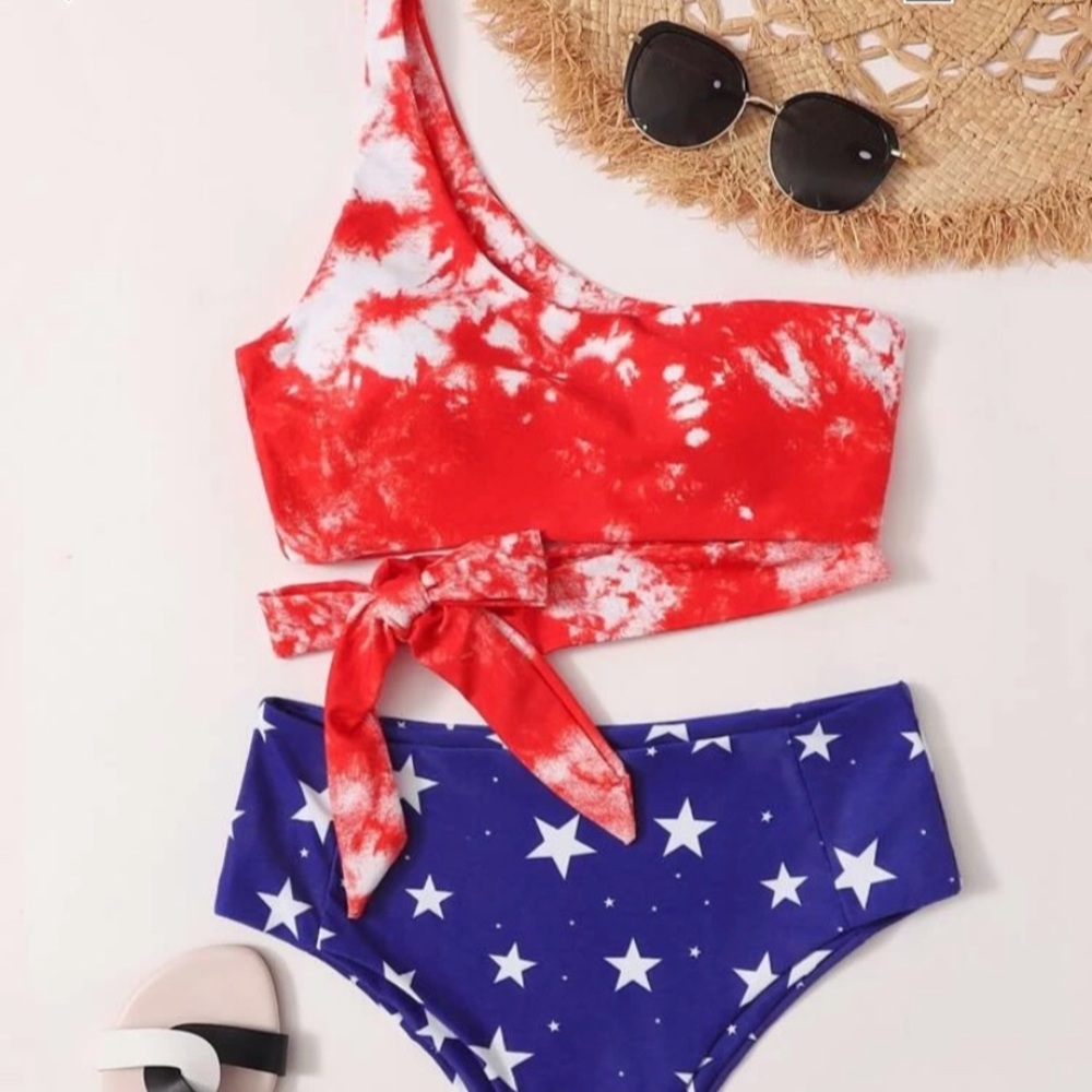 Red, White, and Blue Bathing Suit